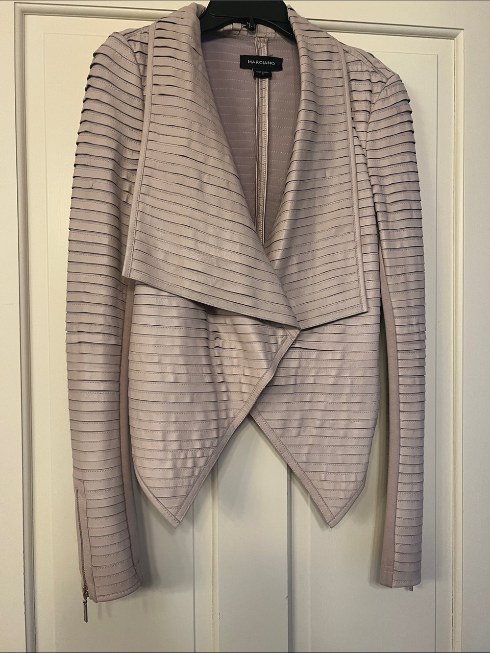Marciano Womens Light Tan  Draped Moto Jacket 2
